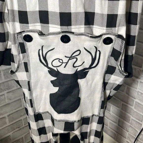 NWT Silver Lilly Oh Deer Slim Buffalo Plaid Flapjack Pajamas - Picture 6 of 17